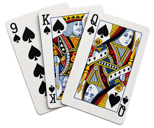 9, King and Queen of spades